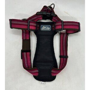 K9 Explorer Adjustable Dog Harness Pink Black Nylon Padded Chest Reflective Harn
